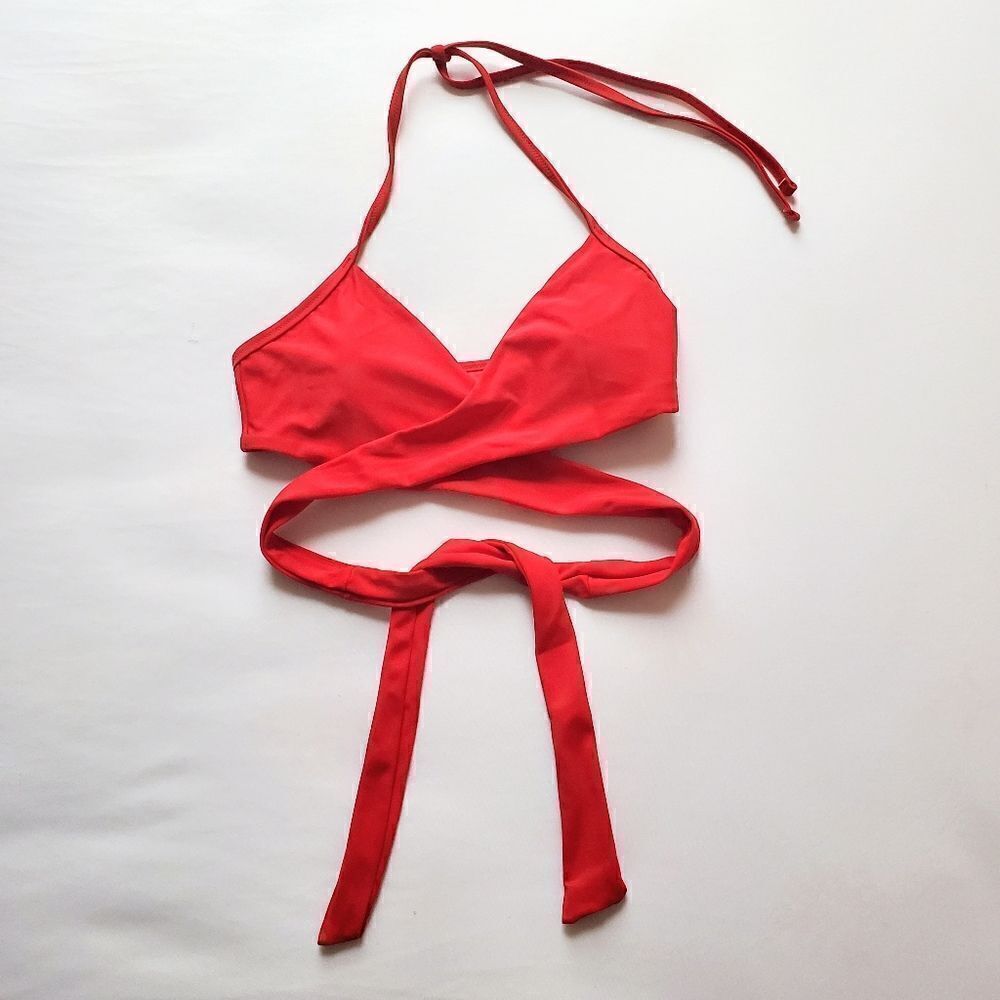 Aerie Red Wrap Around Bikini Top S